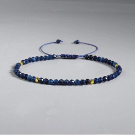 Unbranded Natural Sapphire Bracelet,3mm Gemstone Crystal Dainty Minimalist Woman Gift