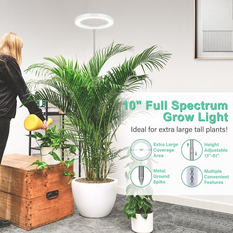 LORDEM 10" Grow Light for Indoor Plants, Full Spectrum Plant