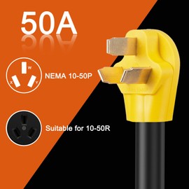Suplevel NEMA 10-50P to 6-50R Heavy Duty Welder Adapter Cord, STW 6 AWG/3C, 3 Prong 50 Amp Range Stove Oven to Welder Plasma Cutter EV Charger Adapter, 1FT, ETL Listed