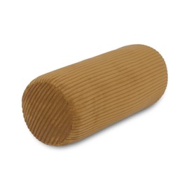 Neck Roll Corduroy Gold Neck Pillow Oeko-Tex 100 Certified and Washable at 40°C - Neck Support Pillow with Cover Round for Car, Plane, Travel or for Reading and Relaxing at Home - 15 x 40 cm