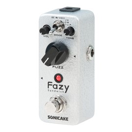 SONICAKE Fuzz Pedal Classic Analog Guitar Effects Pedal with Tone Control Control True Bypass Fazy Sandwich
