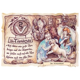 Die Staffelei Gift veterinarians/funny poem with loving drawing on high-quality paper/special gift idea for veterinarians