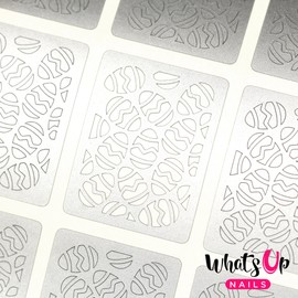Whats Up Nails - Eggs Vinyl Stencils for Easter Nail Art Design (1 Sheet, 12 Stencils)