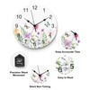 Wildflower Butterfly PVC Wall Clock Silent Non-Ticking Battery Operated Clocks,