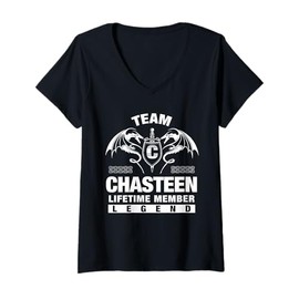 Womens Team CHASTEEN - Lifetime Member Gifts V-Neck T-Shirt