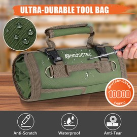 Roll Up Tool Bag-Gifts For Men Dad Husbands Him, Father's Day Birthday Gifts For Men, Heavy Duty Tool Organizer Bag With 2 Detachable Pouches Mechanic Carpenter (Green)