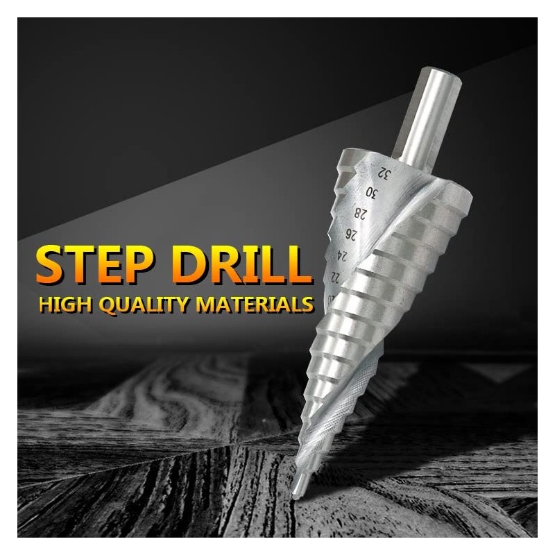 Step Drill, Hexagonal, Spiral, Sharp, Titanium Coated Spiral, HssSteel Drill,