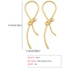 XIANQI 24K Gold Knot Falling Earrings for Women, S925 Sterling
