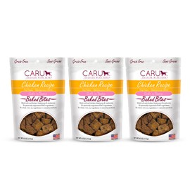 Caru - Soft n’ Tasty Baked Bites - Chicken Bites Dog Treats - Flavorful Training Treats - 4 oz Bags - Pack of 3