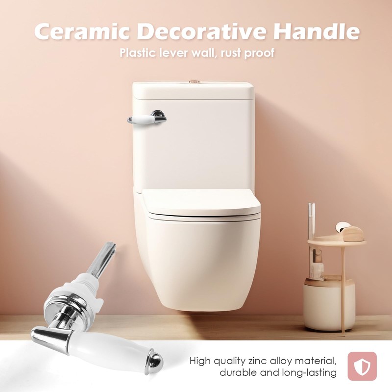 Ceramic Toilet Flush Handle, Traditional Victorian Style Toilet Handle Replacement,