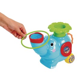 PlayGo Pop and Hoop Musical Rolling Elephant, Ball Popper and Ring Toss, Ages 12 Months and Up