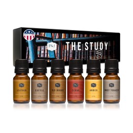 P&J Trading Fragrance Oil The Study Set | Leather, Coffee, Old Books, Cedar, Amber, Sweet Tobacco Candle Scents for Candle Making, Freshie, Soap Making Supplies, Diffuser Oil Scents