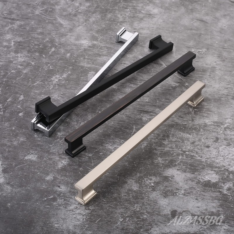 Alzassbg 5 Pack Matte Black Cabinet Pulls, 9 Inch(228.5mm) Hole