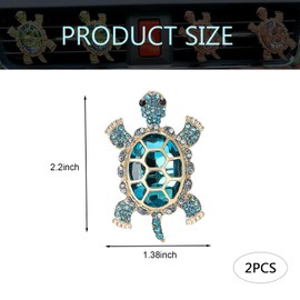 MOXRUQ 2 PCS Sea Turtles Car Air Fresheners Vent Clips, Bling Cute Turtle Car Air Conditioning Outlet Clip, Ocean Theme Car Decorations Interior, Refillable Car Air Diffuser for Women Girl (Blue)