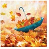 20 Servietten Herbst Herbstblätter im Regenschirm als Tischdeko. Papierservietten mit