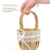 ULTNICE Wedding Flower Basket Hessian Biedermeier Basket with Lace