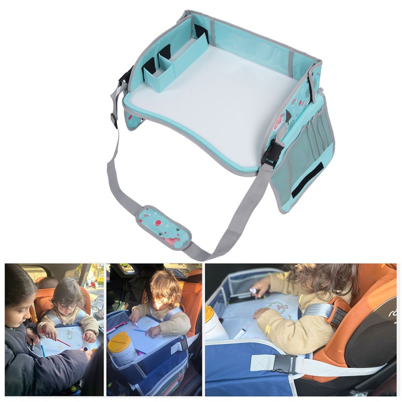 Kids Travel Tray Erasable Drawing Board Organization Pockets Activity Essentials