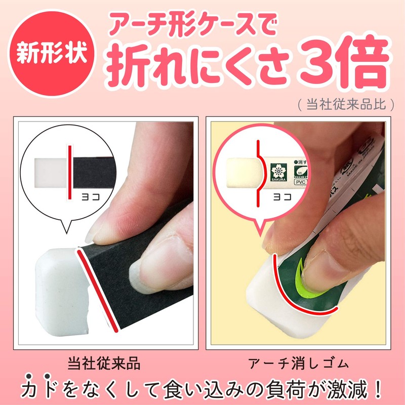 Sakura Crepas Eraser Arch 60 2P x 10 Pieces RAF60-2P