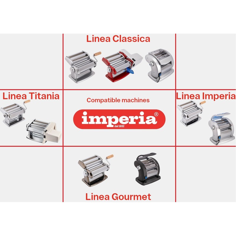 Imperia Simplex Classica line. Accessories for pasta machines. 100% made