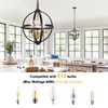Treekee Rustic Chandelier, 17" Black and Gold Finish Glass Cover