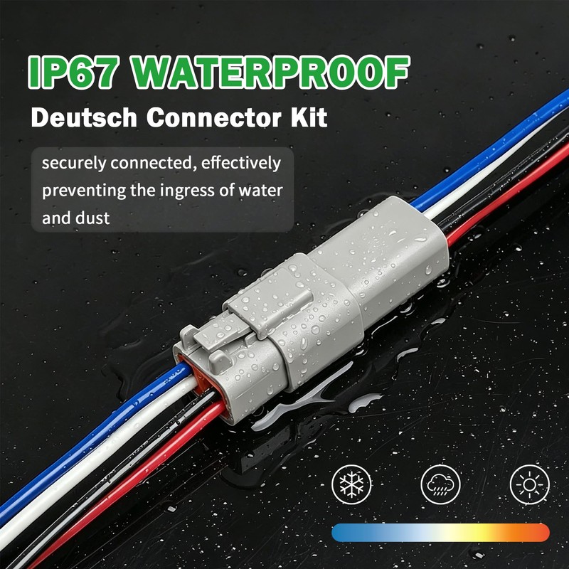DT6 Pin Deutsch Connector Kit Waterproof Automotive Wire Connectors Gray