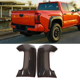 Unbranded Blackened Rear Tail Light Lamp Guard Cover Trim For Toyota Tacoma 2024-25 Smoked