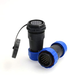 DRRI HE29 19pin 28mm 5A 250V Waterproof Circular Connector Threaded Plastic Connector Male Plug Female Socket
