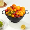 Black Colander for Kitchen, 3QT, Stainless Steel Pasta Strainer with