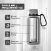Exllena Small Water Bottle 12oz with Clip, Double Wall Stainless