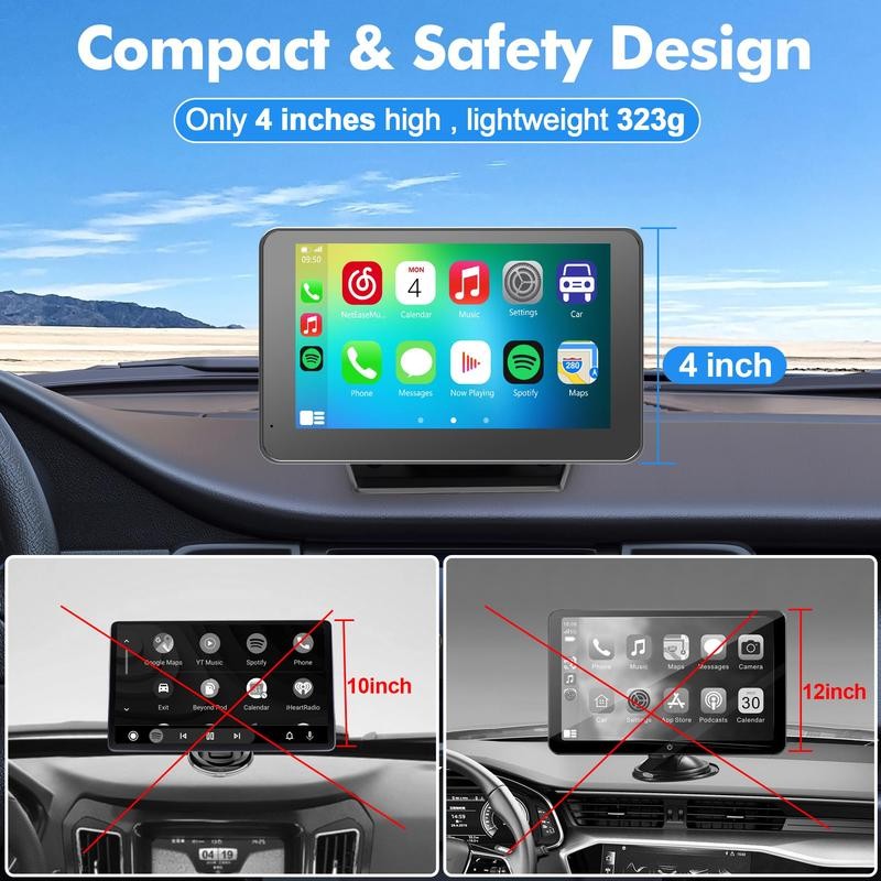 【PASLDA】2025 Upgraded Wireless CarPlay Screen: The Ultimate Portable Car Play