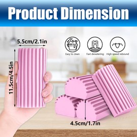 Damp Duster, 4 Pcs Magical Dust Cleaning Sponge, Reusable Cleaning Sponge Dusters for Cleaning Blinds, Glass, Baseboards, Railings, Vents, Mirrors, Window Track Grooves (Pink)