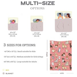 Cute Puppy Dog Throw Blanket Cozy Fluffy Plush Blanket Soft Flannel Throw Blanket for Kids Men Women Gift Sofa Bed Couch 80"x60"