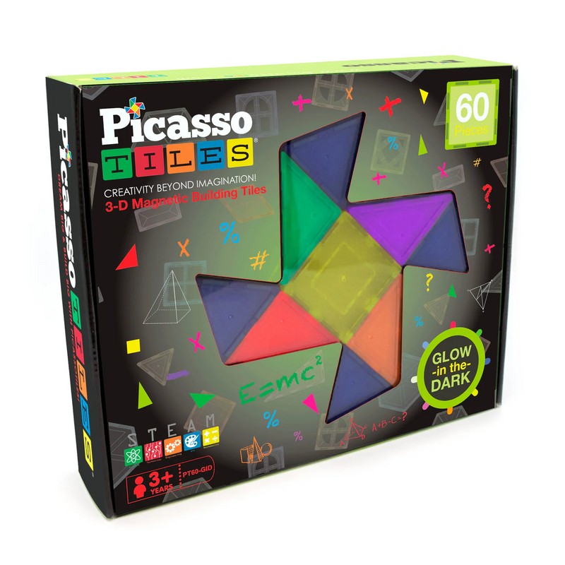 For PicassoTiles PicassoTiles 60 Piece Glow In The Dark 3-D
