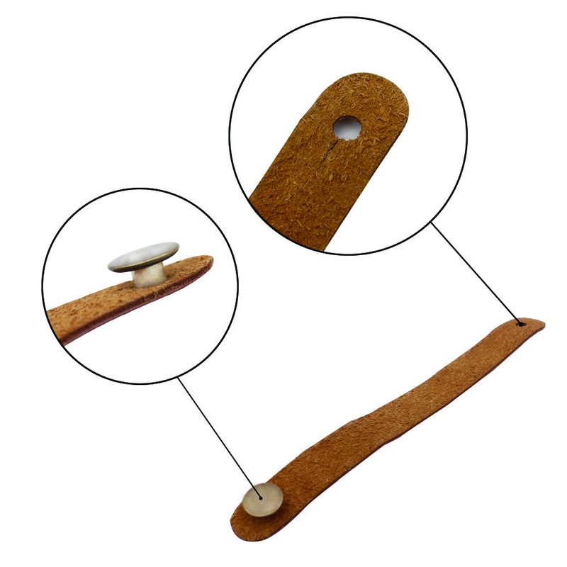 Alnicov Guitar Strap Ukulele Strap Button Synthetic Leather Headstock Adapter