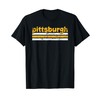 Pittsburgh Pennsylvania Three Stripe Vintage Weathered T-Shirt
