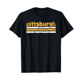 Pittsburgh Pennsylvania Three Stripe Vintage Weathered T-Shirt