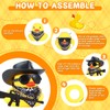 Jyeennar Rubber Duck Car Dashboard Decor - Black Cowboy Hat,