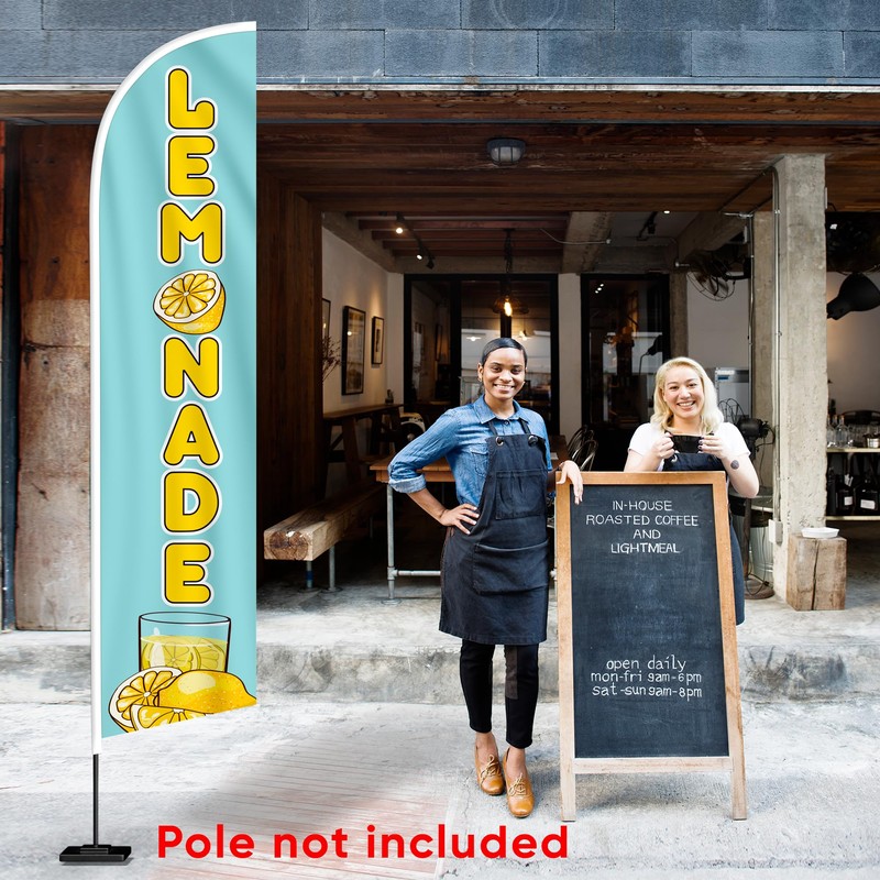 Lemonade Sign Feather Flag - Lemonade Banner Flag - Windless