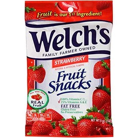 Welch's Fruit Snacks, Strawberry, 5-Ounce Bags (Pack of 12)
