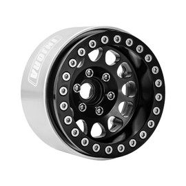 INJORA 1.9 Beadlock Wheel Deep Dish Negative Offset 10.4mm Wheel Rim for 1/10 RC Crawler Auto Axial SCX10 90046 AXI03007 TRX4 VS4-10 Gen8 MST CFX(Black)