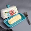 Ceramic Butter Dish with Lid, Wisenvoy Hand Painted Flower Design