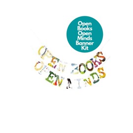 Open Books Open Minds Themed Board Book Page Garland