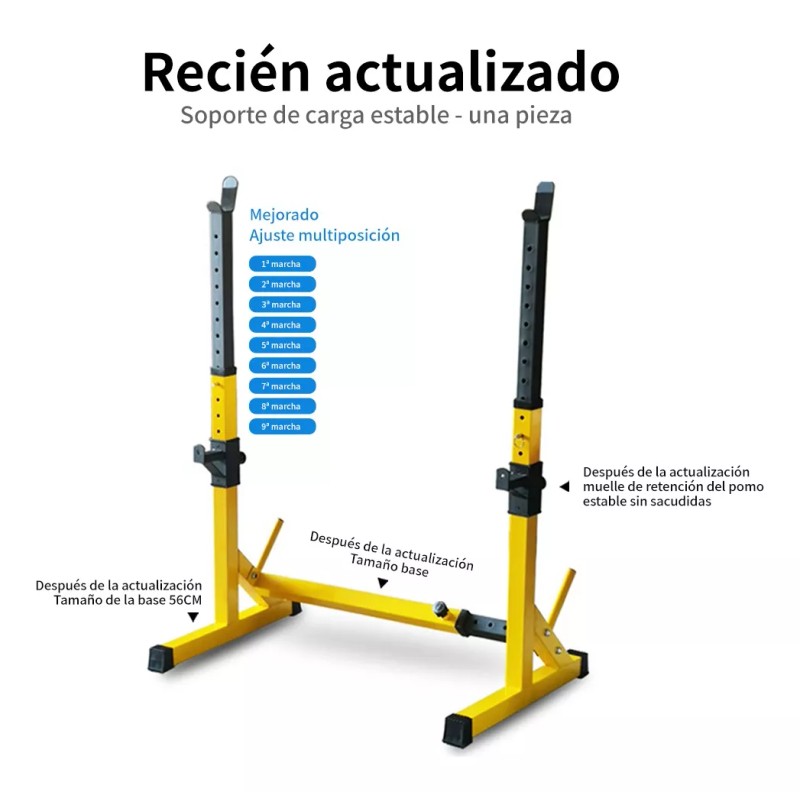 TOYGAGADE Estante Para Sentadillas Con Soporte De Barra Ajustable