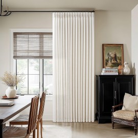 Pinch Pleated Linen Curtains 90 Inches Long for Living Room Cream Ivory Light Filtering Pinch Pleat Hooks Rings Back Tab Neutral Boho Farmhouse 90 Inch Curtain Drapes for Bedroom Window 1 Panel