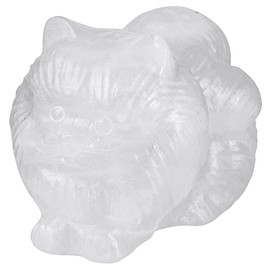 mookaitedecor Clear Quartz Crystal Cat Ornament White Cat Figurine Cat Gifts for Cat Lovers, Carved Healing Crystal Animal Cute Cat Statue Stone Room Decor 50-55mm Cat Themed Gifts for Women Men