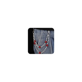 Wallet Chain Pants Biker Chain for Men Jeans Pocket Belt Trousers Loop White Red Disco Rhinestone Diamond Beaded Beads Hip Hop Punk Iced Out Jewelry Gifts Goth Accessories for Women Men