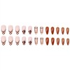 24 Pcs Fall Press on Nails Medium Almond Fake Nails