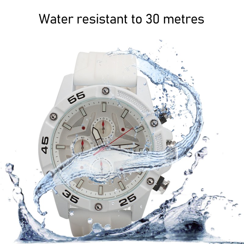 Waterproof Chronograph Watch Fashion Casual Mechanical Silicone Calendar Business Watch
