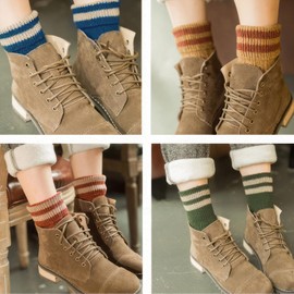 5 Pairs Warm Wool Socks for Women Cute Cozy Crew Socks Soft Winter Thick Socks