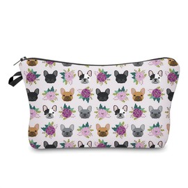 Omewigra Cosmetic Bags for Women Small French Bulldog Purple Makeup Bag for Purse Travel Toiletry Bag Accessories Organizer Zipper Pouch Gift Idea